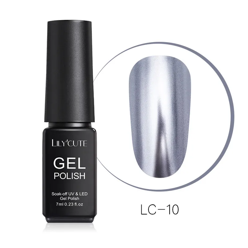 LC-10 7ml LILYCUTE 7 мл/5 мл гель с металлическим эффектом лак для ногтей серебро розовое золото долговечные ногти замочить от УФ-гель для дизайна ногтей лак 14 цветов - Цвет: LC-10 7ml