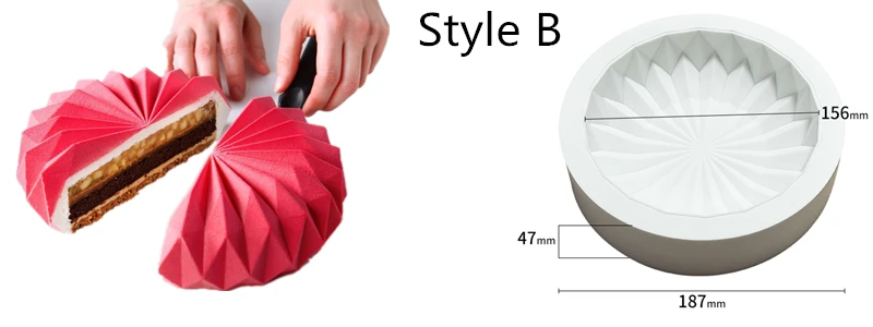 Style B SHENHONG оригами форма для торта для выпечки для муссов и десертов силиконовая 3D форма Silikonowe Moule Кондитерская шоколадная сковорода жаропрочная посуда для фондан - Цвет: Style B