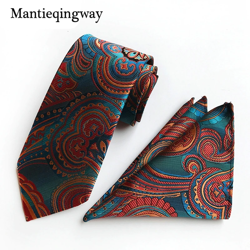 Mantieqingway для мужчин набор галстуков шеи деловые костюмы галстуки носовые платки