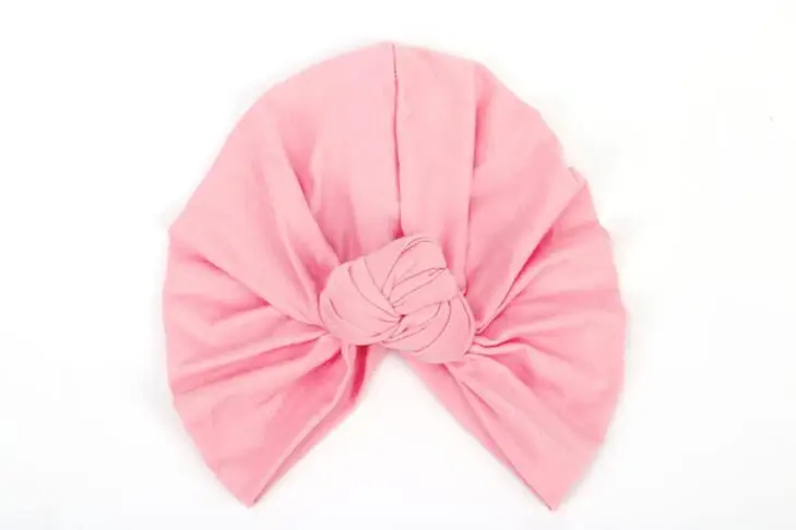 pink Новая мода горячая распродажа Женские 13 одноцветные черные белые красные бежевые зеленые индийские тюрбан шапки для женщин - Цвет: pink