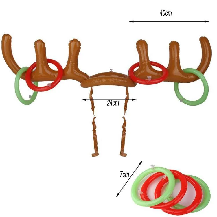 Надувная Рождественская шапка с оленем кольцо для рога праздничные вечерние