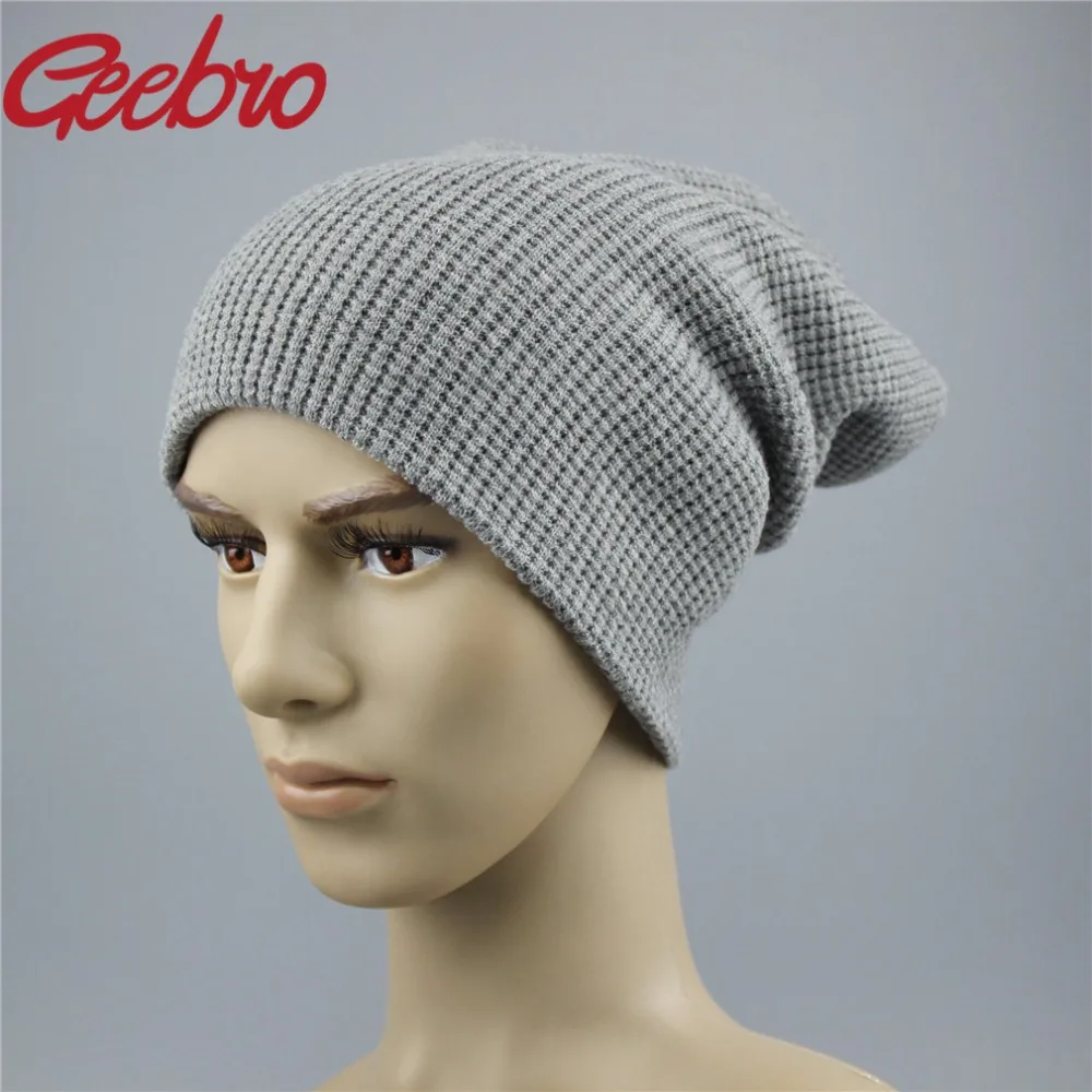 Мужская кашемировая шапка Geebro теплая вязаная из натуральной шерсти на весну и