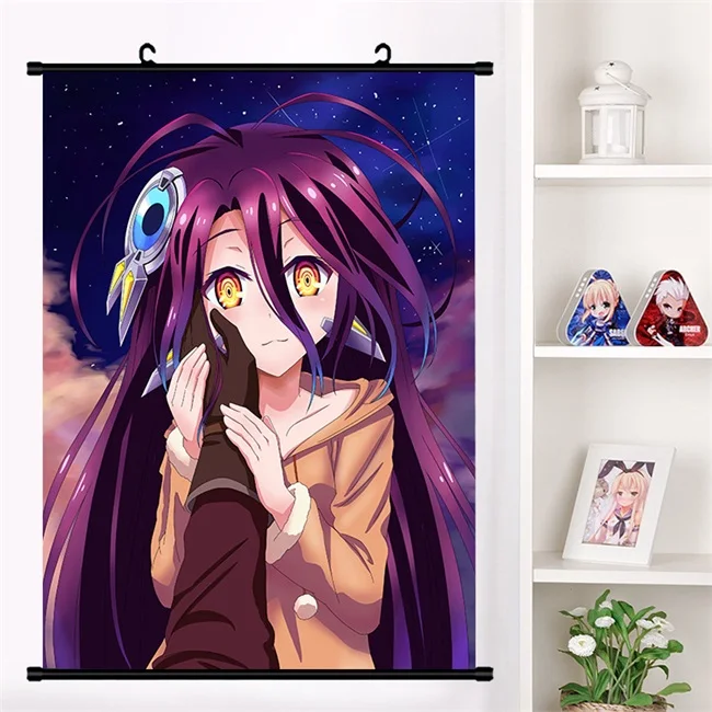 H Японское аниме No Game No Life Sora shero Shuvi Dola настенный свиток Фреска плакат Настенные подвесные плакаты коллекция домашнего декора искусство - Цвет: H