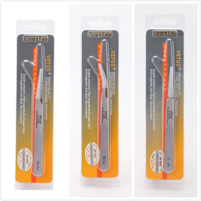 100% фирменный Антистатический пинцет для ресниц из нержавеющей стали