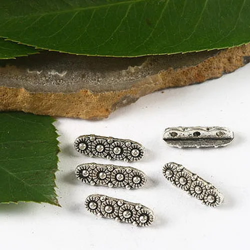 

80pcs Tibetan silver daisy flower bar 3holes charms h2461