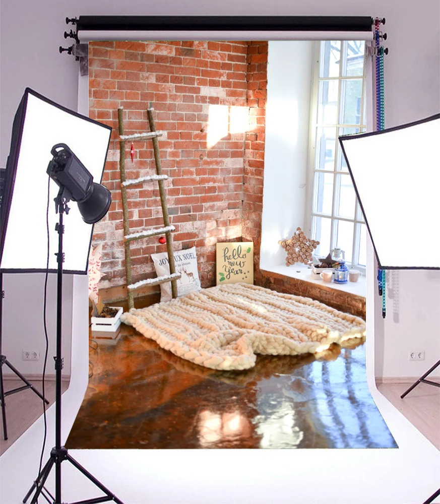 Laeacco Кирпичная Стена Окно ковер Boudoir Детская фотография фоны индивидуальные