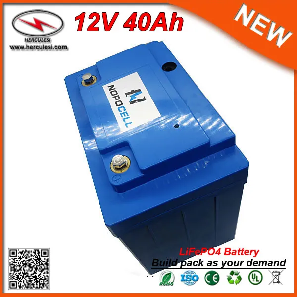 Бесплатная доставка LiFePO4 12V 40Ah комплект литий ионных батарей для