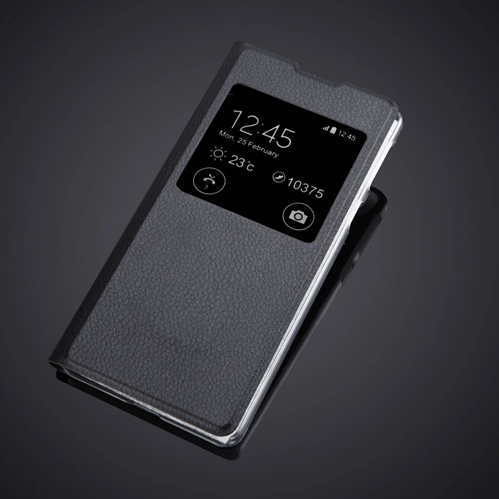 Черный E5 чехол Fundas роскошный модный защитный чехол для телефона для sony xperia E5 F3313 F3311 откидной Чехол из искусственной кожи с окошком для просмотра - Цвет: Черный