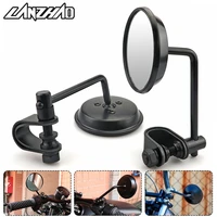 22 25mm motorcycle handlebar rear view mirrors round convex clip on retro for harley honda funbike chopper cruiser cafe racer