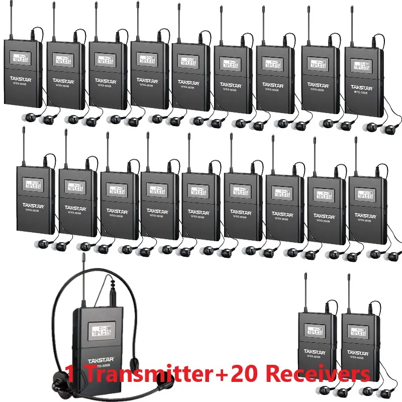 Takstar WTG 500/WTG500 UHF беспроводная система гида тура 6 выбираемых каналов 100 м Рабочий