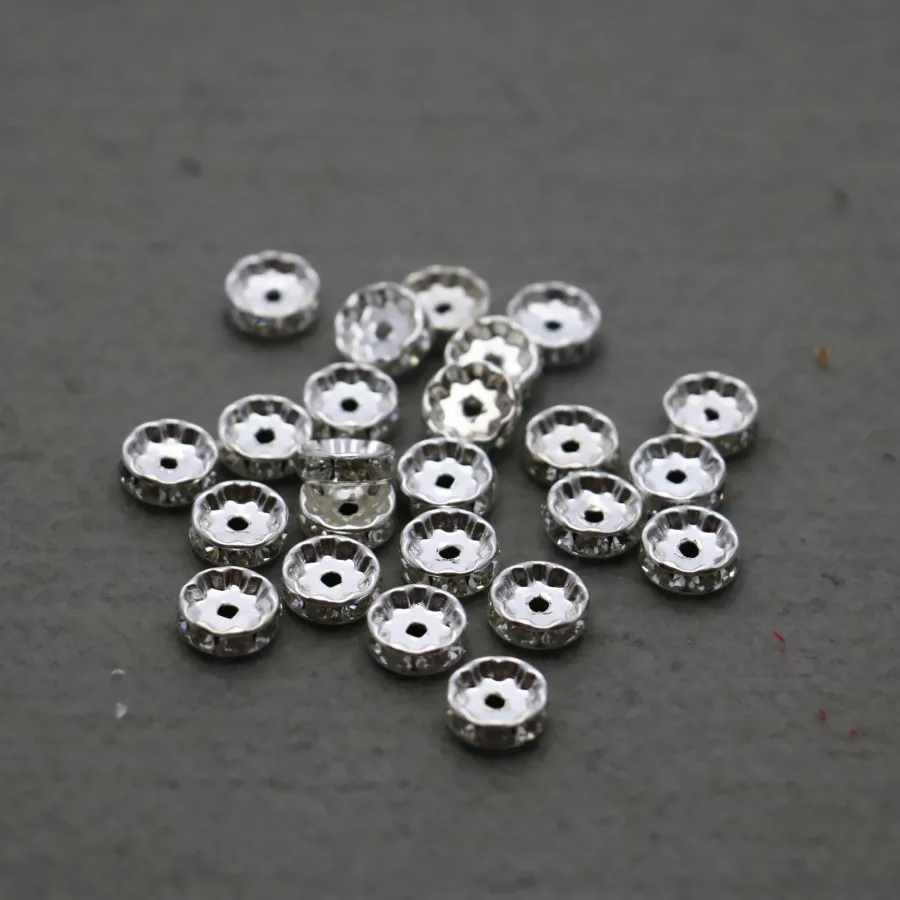 100 шт. оптовая продажа золотистых круглых инкрустированных стразы отдельные