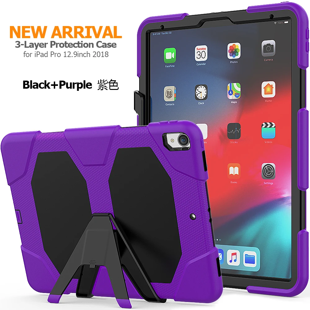 Чехол для ipad pro 12,"() панцири подставки Крышка для Apple ipad pro 12,9 дюймов Heavy Duty PC+ Силиконовый защитный плёнки ручка