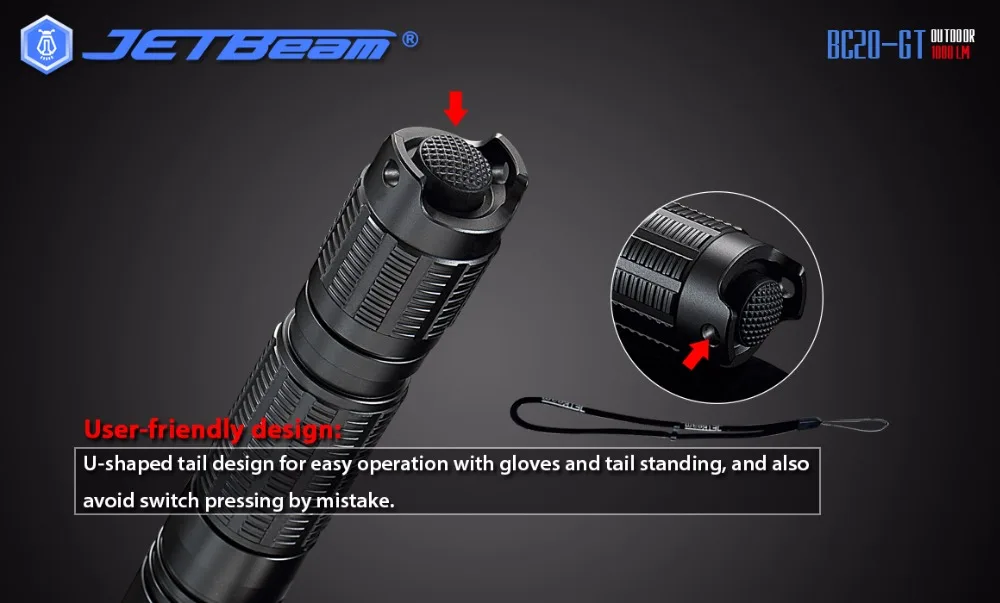 Jetbeam BC20-GT 1080 люменов Cree XP-L HI светодиодный маленький и портативный, со встроенным usb-портом наружный фонарик
