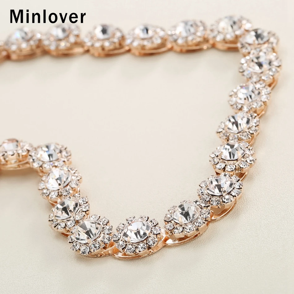 Minlover Хрустальная Роскошная повязка для невесты для женщин принцесса свадебные аксессуары для волос горный хрусталь головные уборы украшение-гребень для волос TS071