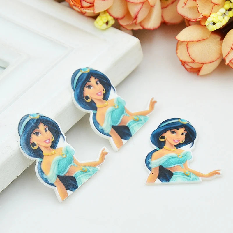 Мультяшное плоское заднее украшение из смолы фигурка жасмина сказочное