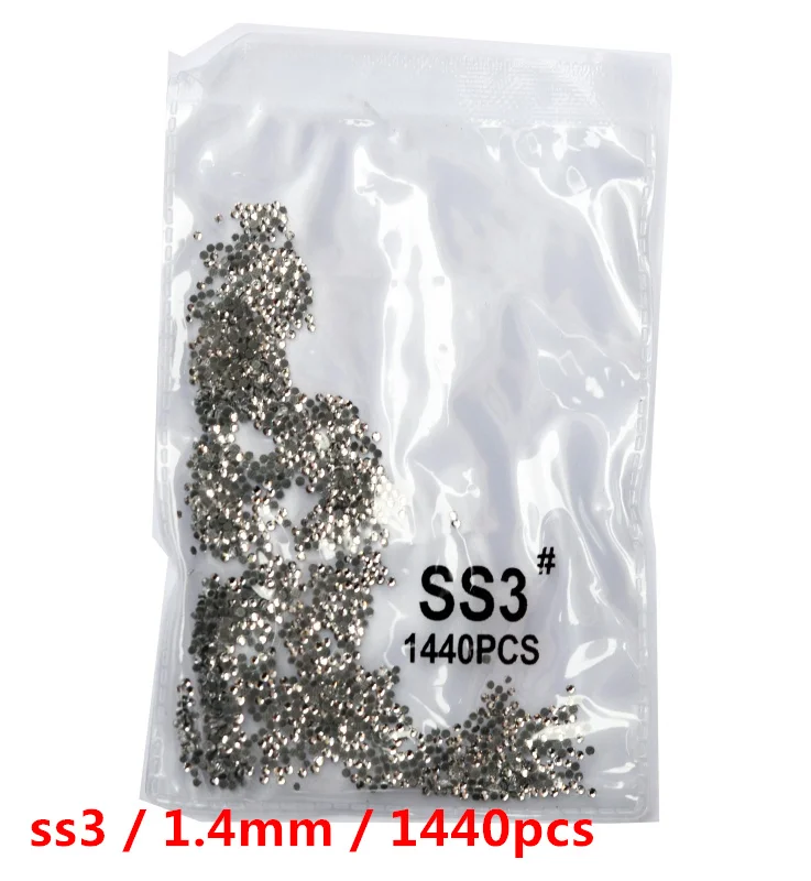 glue white ss3 1440 2019Newest~ 1440 шт./пакет ss3-ss8 Кристаллы Дизайн ногтей Стразы Украшения Стекло камни чистое Золотое Б ез исправлений стразы - Цвет: glue white ss3 1440
