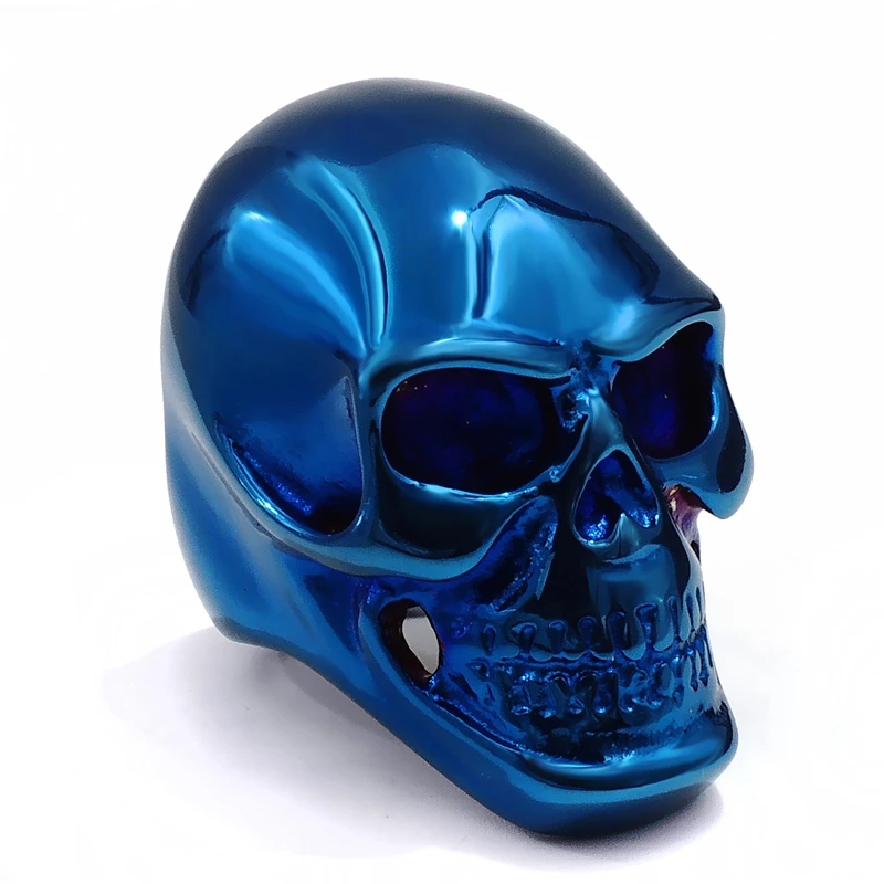 Мужские Обувь для мальчиков Огромный синий череп Нержавеющая сталь Байкер