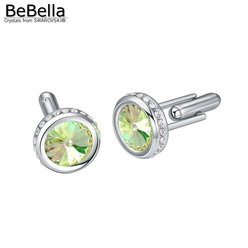 BeBella круглые запонки с кристаллами Сваровски мужские украшения для