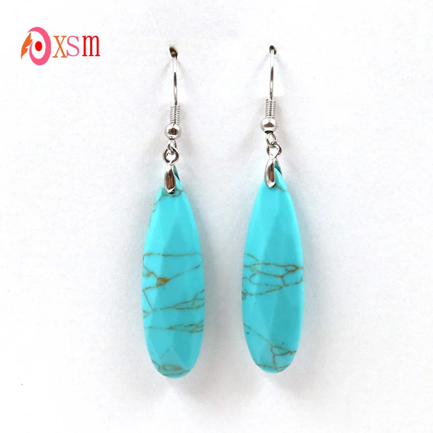 Xinshangmie 1 пара натуральные аметисты опал Роза Кристалл зеленый Turquoises длинная водяная капля раздел серьги женские очаровательные ювелирные изделия