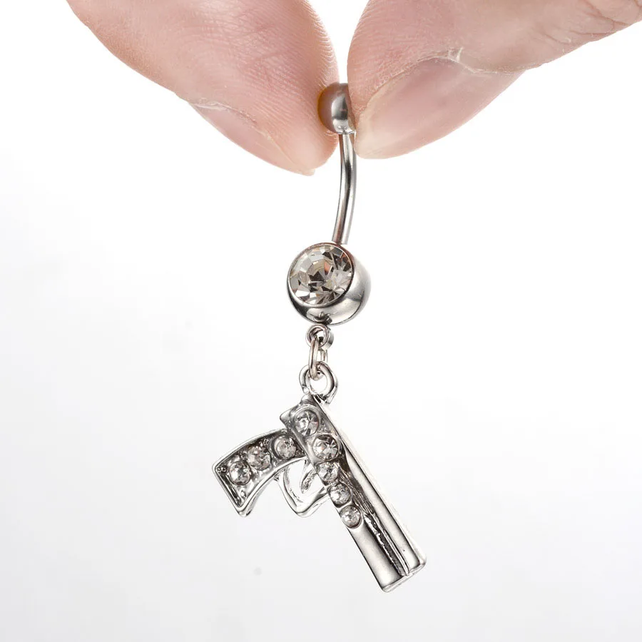 1 шт. модное кольцо из нержавеющей стали для живота Кристальный пупок