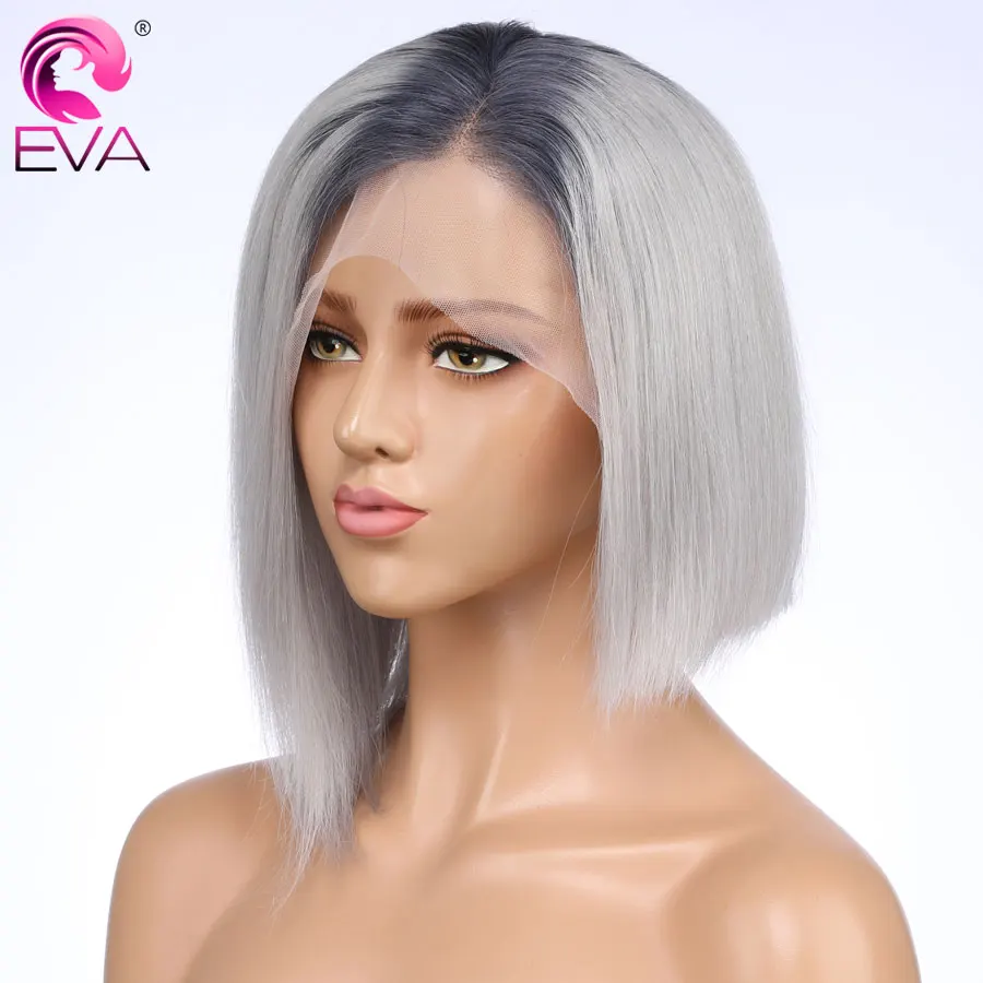 Короткие волосы из ЭВА кружевные фронтальные бразильские Remy прямые