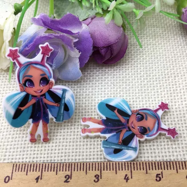 10pieces 10 шт. kawaii Мультфильм Новая фигурка персонажа из мультфильма ремесла плоские задние смолы лук Diy шпилька аксессуары для волос головной убор MagNICI61 - Color: 10pieces