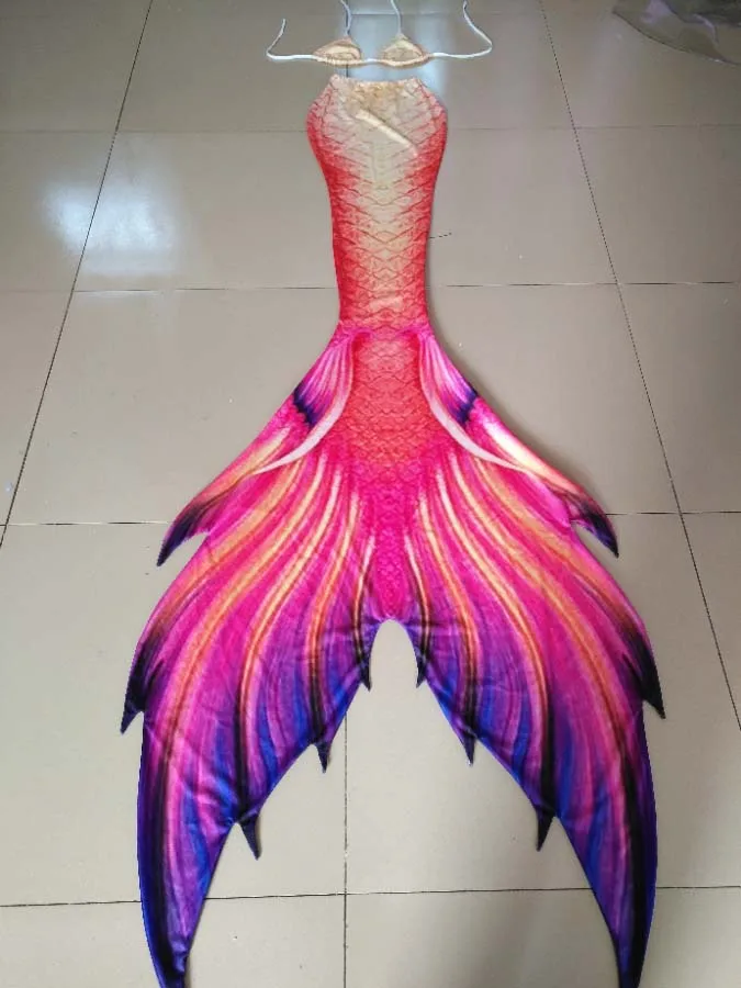 Hot!2018 NEW Fancy Kids Adults Ariel Mermaid Tail with mono fin Flipper Swimmable Costume Summer Beach Vacation Cosplay Costumes | Детская