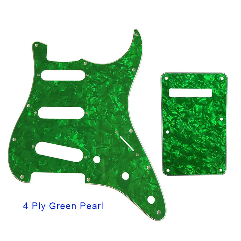 4Ply Green Pearl Запчасти для гитары Pleroo-для США \ Мехико Fd Stratocaster 72' 11 Отверстие для винта Стандарт St& задняя пластина царапина пластина Многоцветный выбор - Цвет: 4Ply Green Pearl