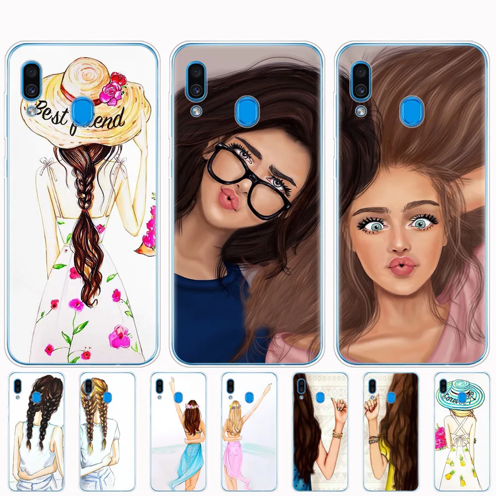 Чехол для Samsung A50 чехол Galaxy A60 A10 A30 A40 A70 A 50 2019 A9 A7 2018 девушки брюнетка блонд лучшие