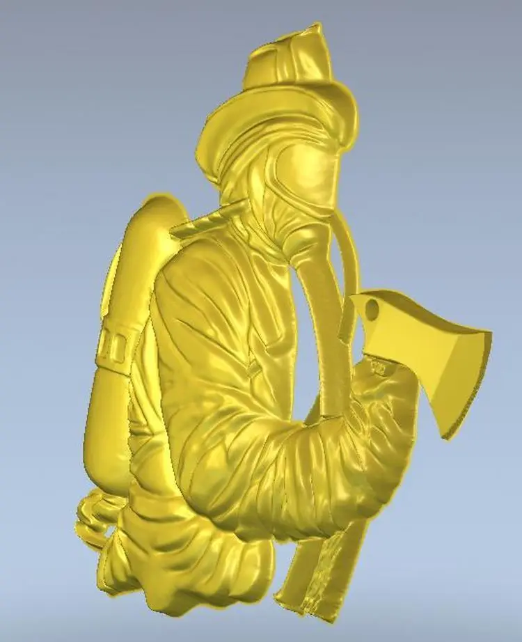 3d фреза для ЧПУ в формате STL пожарного|3d model relief|3d relief modelfor cnc |