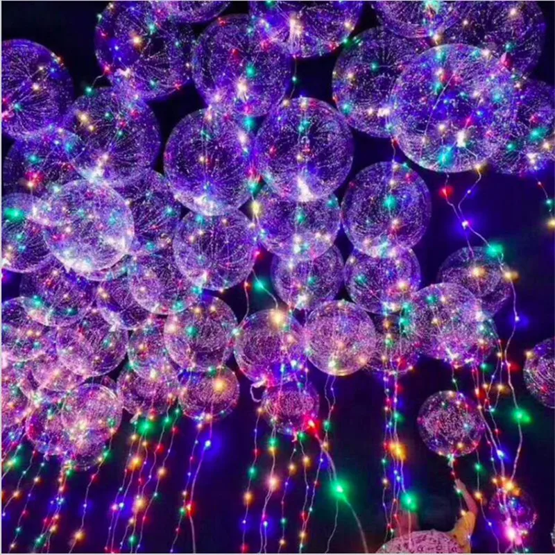 18/24 inch2pcs Clear Bubble Balloon With Led Strip Copper Wire Luminous Balloons wedding Decorations birthday party Supplies | Дом и сад
