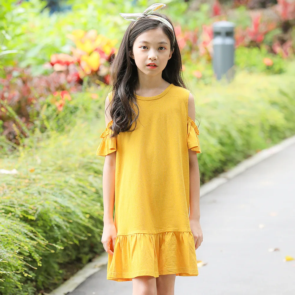 Платье для девочек Лето 2019 г. модная детская одежда детское платье из чистого