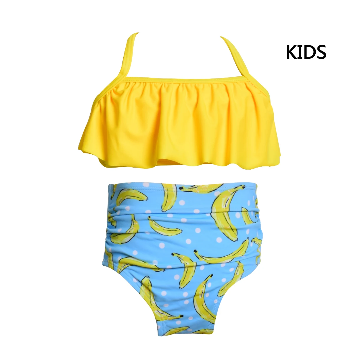 kids bikinis Новинка, бикини, женский купальник с высокой талией, купальный костюм размера плюс, купальник с пуш-ап, комплект бикини, винтажная пляжная одежда для всей семьи - Цвет: kids bikinis