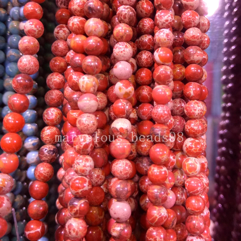 Бесплатная доставка ювелирных изделий 6 мм красный Variscite круглые бусины 15 5 &quotG6777 |