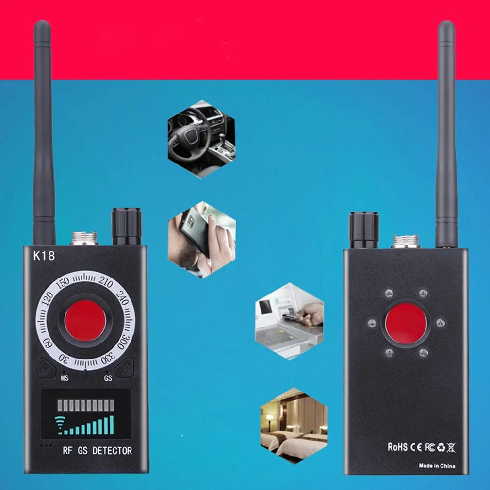 Анти-шпионская камера детектор GSM аудио ошибка искатель gps сигнал объектив RF трекер Обнаружение беспроводной продукции 1 МГц-6,5 ГГц K18 Многофункциональный
