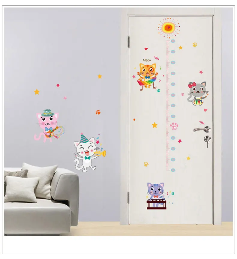 Наклейки для детской комнаты наклейки на высоту котенка стену клейкие обои | Дом