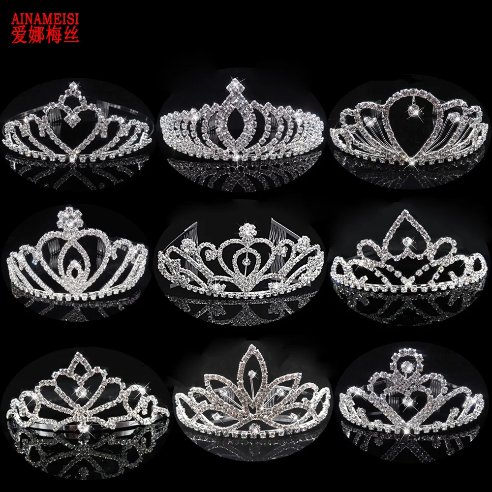 

AINAMEISI Wedding Tiara Bridal Crown Fashion Rhinestone Crystal Love Heart Headband Accessories Girls Hair Jewelry Gift