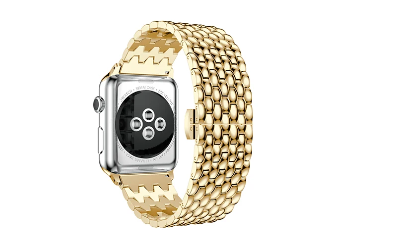 Наручный ремешок для Apple Watch Series 1 2 3 4 5 роскошный ремешок для часов высококачественный металлический браслет из нержавеющей стали для Apple iWatch 4 5