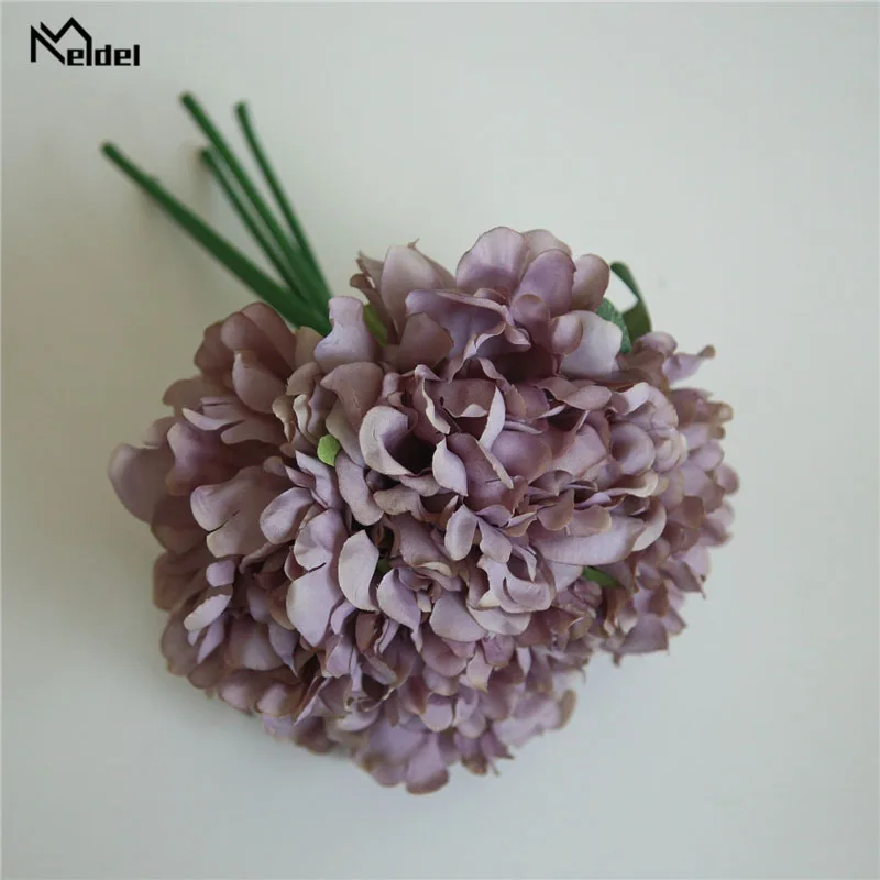grey purple Цветок мелдель Тюльпан Свадебный букет невесты Искусственные тюльпаны цветы Белый Желтый Сделай Сам Домашняя вечерин - Цвет: grey purple