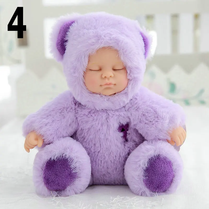 17 см Кукла reborn baby силиконовая кукла Спящая Кукла reborn Младенцы доводчик медведь панда розовый белый детские игрушки Рождественский подарок для детей