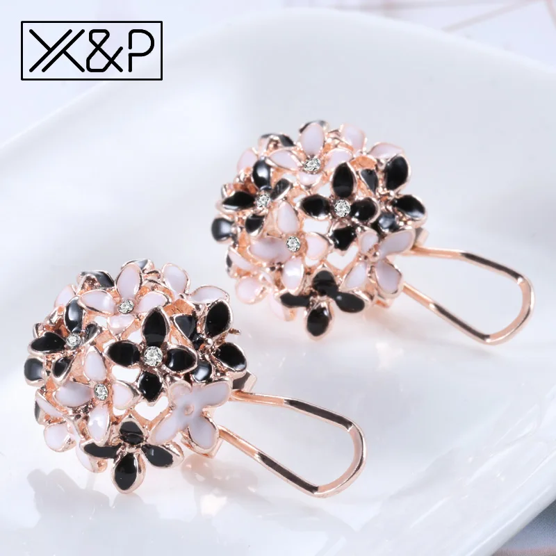 X & P корейский цветок Клевер кристалл серьги для женщин Женская мода