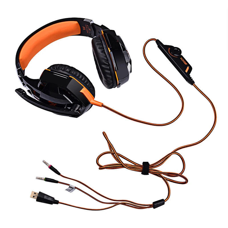 KOTION EACH G2000 Gaming Headset For Computer Laptop PC Adjustable Microphone Games Headphone with LED Lights | Электроника