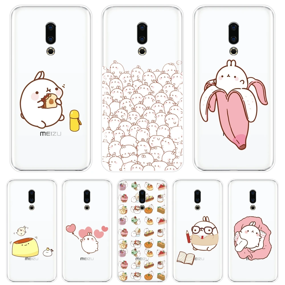 Силиконовый чехол для телефона Meizu 16th 16x15 Lite 16 Plus Funny Kawaii Cute Rabbit мягкая задняя