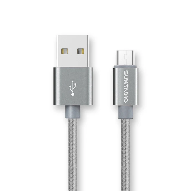 [Купить 1 получить 1] Suntaiho Быстрая Зарядка Micro USB кабель для samsung s7 Нейлон Micro USB кабель для передачи данных для мобильного телефона Android для Xiaomi - Цвет: Nylon Gray