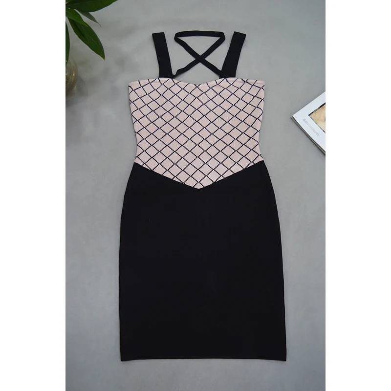 

high quality Women multi halter spaghetti strap Bandage Dress Vestidos 2019 New Celebrity Evening Party Dresses wholesale