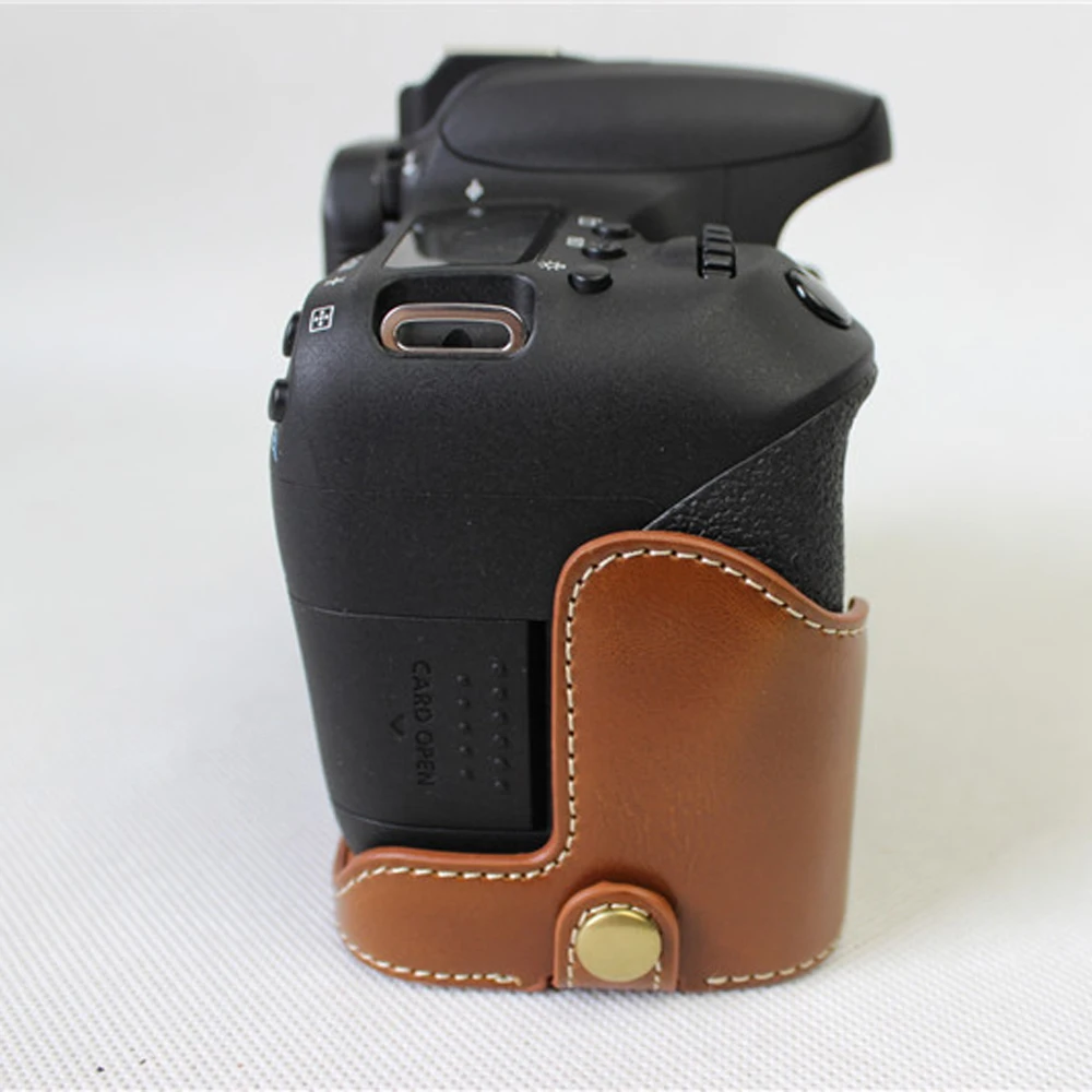 Новый Завод цифровой Камера половина тела сумка PU кожаный чехол для Canon EOS 77D 800D