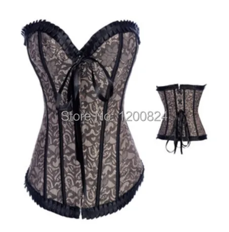 Готический кружево корсет - сексуальные костюмы свадьба платье из сталь костяком