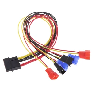 4-контактный IDE Molex для 6-портового охлаждающего вентилятора, 2-контактный разветвитель, Кабель-адаптер для ПК сделай сам, высокое качество, 1 комплект