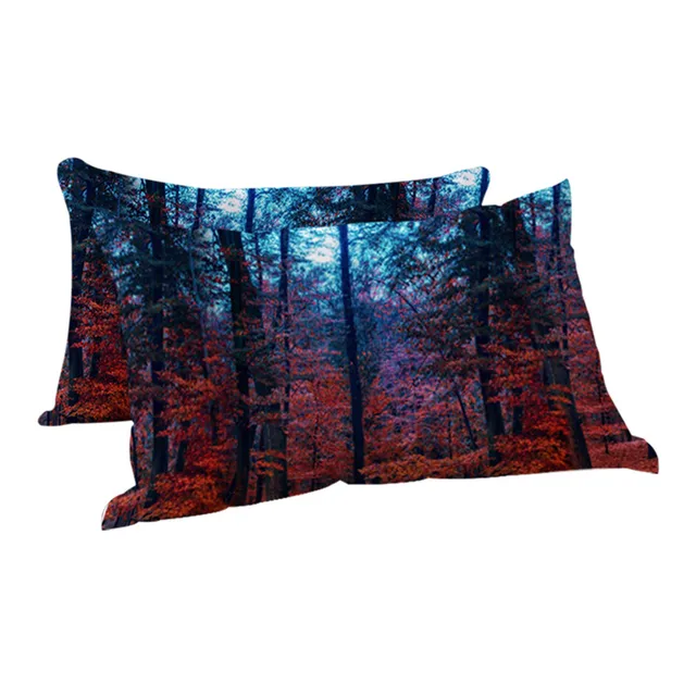 BlessLiving Natural Maple Forest Sleeping Pillow Rustic Fall Autumn Tree Down Alternative Pillow Woodland Leaves Bedding 1pc 5