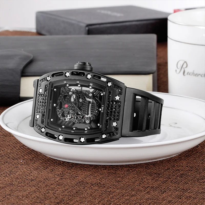 Часы мужские модные армейские силиконовые с прямоугольным циферблатом и